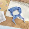 Bufanda estilo étnico flor literaria estampado de anacardo pañuelo de seda pequeño pañuelo triangular moda diadema pañuelo para la cabeza versátil pañuelo de seda retro