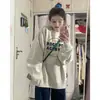 Sudadera Redonda Estilo Retro Americano para Mujer, Primavera y Otoño 2025, Marca de Moda Oversize High Street, Forro Polar, Top sin Capucha para Invierno