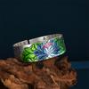 Pulsera Nacional de Moda azul abierto esmalte vintage femenina cloisonné Sutra del Corazón de Loto pulsera para regalo de cumpleaños de madre