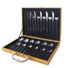 Amazon Transfronteiriço Portugal Conjunto de Talheres de Jantar estilo Ocidental de Quatro Peças Faca Garfo Colher Banhado a Ouro 24 Peças