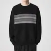 Suéter Pulóver Negro de Cuello Redondo para Hombre 2026 Otoño e Invierno Nuevo de Moda Holgado Fashionable Elegante de Manga Larga Tejido