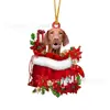 2023 nuevo creativo transfronterizo adornos de perro muñeco de nieve de Navidad adornos planos acrílicos para coche decoraciones de Navidad