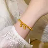 Nuevo Pulsera de Calabaza Dorada con Cuentas de Estilo Chino para Mujer, Pulsera Exquisita de Nicho de Lujo Ligero Retro con un Toque de Alta Gama