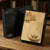 Cuaderno con Patrón de Bambú Imitación Superficie de Cuero Suave Diario Literario Estilo Chino Bloc de Notas de Negocios Engrosado Logotipo Personalizado Impreso