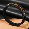 Pulseira de Contas com Pedra Olho de Tigre de Design Exclusivo, Mais Vendido na Amazon Internacional, Pulseira Multicamadas da Moda com Pedras Naturais