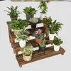 Escalones Escalones de Balcón Soporte de Flores para Balcón Escalera con Pedal de Pie Mesa de Madera Maciza Escalera Alta para Suculentas Banco de Pie Doble Capa