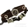 Pulseira de couro com contas punk mais vendida direto da fábrica altamente recomendada pulseira de couro de vaca suporte para atacado pequeno