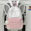 Nova Mochila Floral Estudantil Pequena Fresca de Ombro Duplo para Passeio Viagem Mochila Escolar Versátil Color Block