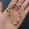 Pulsera Tesoro de Color Caliente de AliExpress Vintage Europeo y Americano Imitación de Turmalina Rojo Paloma Azul Real Pulsera Dopamina Nupcial Boda