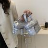 Bolso Caja Plateado Versátil de Moda para Mujer 2026 Nuevo Estilo Bolso Acolchado Bolso de Mano para Mujer Bolso Cruzado con Cadena al Hombro Estilo Chanel