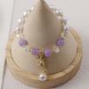 Pulsera de Perlas de Cristal de Vidrio Doble Uso con Cuentas Elástica Nicho Versátil Estilo Chino Hanfu Moda Lujo Ligero Hecho a Medida