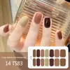 Adesivos para Manicure em Gel Sem Luz de 14 Dedos Popular na Temu Transfronteiriça Adesivos de Unha à Prova d'Água de Longa Duração