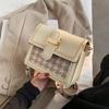 Bolso Pequeño de Lana de Banda Ancha de Gama Alta para Mujer Versátil de Moda Nuevo Estilo de Moda Bolso Cuadrado Pequeño Cruzado Versátil de Celebridad de Internet
