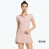Polo de Solapa de Manga Corta para Mujer para Exterior de Secado Rápido Absorbe la Humedad Falda de Tenis para Fitness Traje de Yoga para Mujer Transpirable