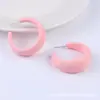 Brincos de Anel C Pintados com Toque Manual Personalizados, Brincos, Brincos Exagerados em Cores Doces, Brincos de Acrílico para Mulheres