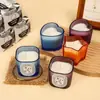 Vela Perfumada de Vidrio, Taza Rayada, Luz y Sombra, Cena Romántica a la Luz de las Velas, Vidrio con Forma de Corazón, Vela para Arreglo Festivo
