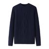 Suéter de cachemira pura para hombre, de cuello redondo, trenzado, de tres hilos, grueso, informal, de moda de negocios, suéter de manga larga suelto simple, al por mayor
