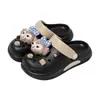 Zuecos de Felpa Duffy Oso Lindos de Verano 2025 para Hombres y Mujeres, Sandalias y Pantuflas de Punta Cerrada con Suela Gruesa de Doble Uso, Modernos