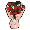 Planta con Flor Grande Accesorios Planos para Joyería Bolsas Accesorios para el Cabello Hechos a Mano Accesorios DIY Parche de Pegamento Suave de PVC Rosa