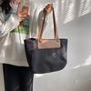 Bolsa tote feminina de grande capacidade, nova moda, simples, de cor sólida, bolsa de ombro para viagem, casual, multifuncional, bolsa de mãe portátil