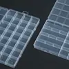 Caja de almacenamiento de cuentas de 24 compartimentos, desmontable y fija, caja de plástico transparente para materiales y piezas de manualidades, caja de embalaje para joyería