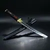 Conjunto de Espadas Japonesas, Combinação de Katana Oriental e Tanto, Ornamento Colecionável Feito à Mão, Presente Decorativo para Performances de Cinema, Não Aberto