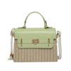 Bolso de Mujer Transfronterizo 2025 Nueva Moda Estilo Baidu Bolso de Mano Bolso de Paja Textura Moderna Casual Color en Contraste Bolso Bandolera