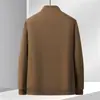 Chaqueta de hombre 2026 otoño e invierno cuello alto con cremallera acolchada engrosada para mediana edad negocios forro polar australiano cálida abrigo para commuting