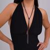 Collar Europeo y Americano Transfronterizo Simple de Negocios con Borla de Nudo Largo, Moda Multicapa con Sentido del Diseño en Forma de Y, Collar de Cadena para Mujer