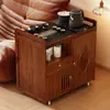 Mesa de Té Móvil, Mesa de Té Pequeña para Uso Doméstico, Nuevo Juego de Té Kung Fu Estilo Chino, Tetera Integrada, Gabinete de Té, Carrito de Té, Mesa de Té