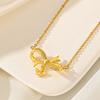 Regular Colar de Corrente Linha Diamante Banhado Arco Quadrado Tubo Cadeia Estilo Frio Clavícula Colar de Corrente Feminina