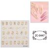 Zhengxiang comercio exterior transfronterizo japonés y coreano pegatinas de uñas relieve pegamento suave 5D sirena medusa doradas pegatinas de uñas al por mayor personalizadas