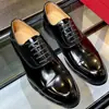 Zapatos de Cuero de Gama Alta para Hombre Cuero Genuino Charol Cuero Pulido con Cordones Zapatos Formales de Negocios Británicos Zapatos Derby Zapatos para Hombre