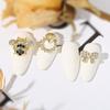 Nuevos accesorios para uñas transfronterizos, chanclas de diamantes, decoración de uñas con forma de cabeza de conejo, frasco de perfume, suministros para uñas de abeja