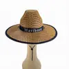 Sombrero de Paja Casual de Ala Ancha para Viaje Sombrero de Sol para Hombre Verano Unisex Sombrero de Paja con Protección Solar Sombrero de Sol Sombrero de Vaquero