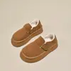 Sapatos Birkenstock de sola grossa para mulheres, botas de neve espessadas para mulheres, novidades de inverno 2026, sapatos femininos com forro de fleece, sapatos peludos de calçar fácil, sapatos de algodão
