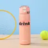 Mango de aspiradora de aspecto elegante, termo de doble bebida con resorte para estudiantes, taza de agua portátil para exteriores con pajilla, venta al por mayor personalizada