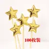 Decoración para hornear pasteles Tarjeta de PU enchufe reflectante estrella de cinco puntas Amor Fiesta mesa de postres enchufe 100