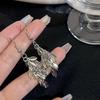 Cool Sense Silver Wheat Ear Piece Tassel Brincos Niche Design Advanced Sense Light Luxury Personality Elegant Ear Jewelry