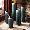 Jarrón Grande de Pie de Cerámica Jingdezhen, Decoración Estilo Wabi-Sabi Vintage Desgastado, Adorno para Arreglo Floral de Estudio de Hotel, Envío Gratis
