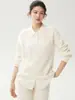 Suéter 100% cashmere de caimento solto para mulheres, um cardigã sofisticado para usar por cima combinado com calças elegantes de corte reto - um conjunto de duas peças