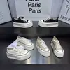 Zapatos Blancos de Lona Estilo Nuevo Primavera y Verano 2026 Zapatos de Plataforma de Suela Gruesa de Gama Alta para Mujer Zapatos Casuales Transpirables