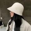 Chapéu de Pescador de Lã Misturada Novo para Outono e Inverno para Mulheres Faz o Rosto Parecer Menor Versátil Moda Aba Larga Irregular Chapéu Quente