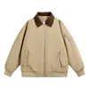 Estilo Casal Outono e Inverno Jaqueta de Trabalho Roupas de Algodão Juventude Tendência Versátil Exterior Gola Reversível Casaco de Algodão Jaqueta Acolchoada Masculina Masculina
