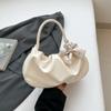 Bolso de Mujer Estilo Coreano 2025 Primavera Nuevo Color Sólido Casual Bolso de Axila para Mujer Dulce Bolso de Hombro Bolso Nube Plisado