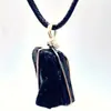 Pendente Enrolado Transfronteiriço Pedra Bruta Turmalina Colar Galvanizado Pingente Pedra Natural Joias Artesanais Acessórios de Colar Europeus e Americanos