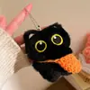 Gato Negro de Ojos Grandes Chirriante Peluche Colgante Llavero de Pareja Bolso Ropa Joker Muñeco Accesorios Mayoreo