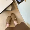 Mocasines retro de moda para mujer, novedad primavera y otoño 2026, estilo británico, hebilla metálica, sin cordones, versátiles, zapatos de piel