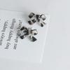 Lindos pendientes de resina de colores mezclados con lazo hechos a mano, accesorios para pendientes tipo botón, material DIY
