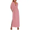 2025 Novos Produtos de Primavera e Verão Europeus e Americanos Cruzados Estação Independente Aliexpress Vestido de Cor da Moda Cintura Alta Fenda Decote V